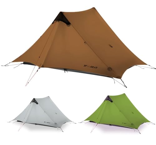 ROOMEDAL 3F UL Gear Lanshan Ultraleichtes Zelt, wasserdicht, professionelles Wanderzelt, 1 Person/2 Personen, Zelte für Camping, 3 Jahreszeiten/4 Jahreszeiten, Rucksackzelt von ROOMEDAL