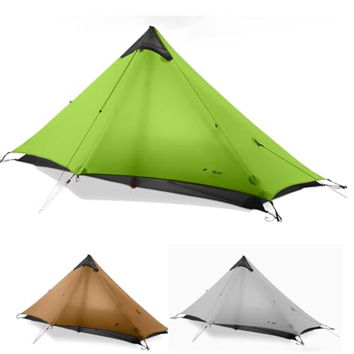 ROOMEDAL 3F UL Gear Lanshan Ultraleichtes Zelt, wasserdicht, professionelles Wanderzelt, 1 Personen-Zelte für Camping, 3-Jahreszeiten, Rucksackreisen, Zelt (Grün - 1 Personen, 3 Jahreszeiten) von ROOMEDAL