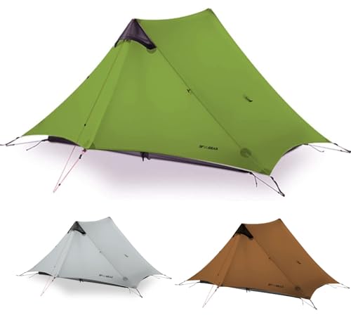 ROOMEDAL 3F UL Gear Lanshan Ultraleichtes Zelt, wasserdicht, professionelles Wanderzelt, 2-Personen-Zelte für Camping, 4 Jahreszeiten, Rucksackreisen, Zelt (grün - 2 Personen, 4 Jahreszeiten) von ROOMEDAL