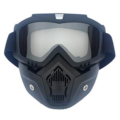 ROSEBEAR Motorrad-/Motocross-Gesichtsmaske, Schutzbrille für Off-Road-MX, ATV, Dirt-Bike, Brille mit schwarzem Rahmen und gelber Folie von ROSEBEAR