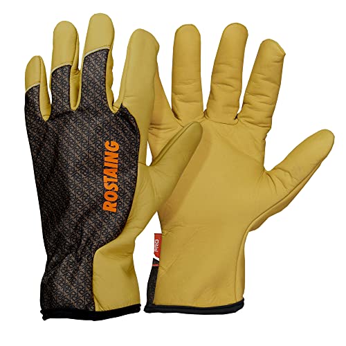 ROSTAING Handschuhe SEQUOIA - Ein Paar Gartenhandschuhe aus Leder - Für alle Arbeiten in trockener und feuchter Umgebung - Pflanzen, Umgraben - Atmungsaktiv und ergonomisch - wasserabweisender von ROSTAING