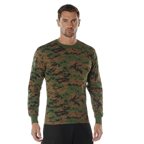 Rothco Langärmeliges Camouflage-T-Shirt, Herren, Woodland Digital, X-Large von ROTHCO