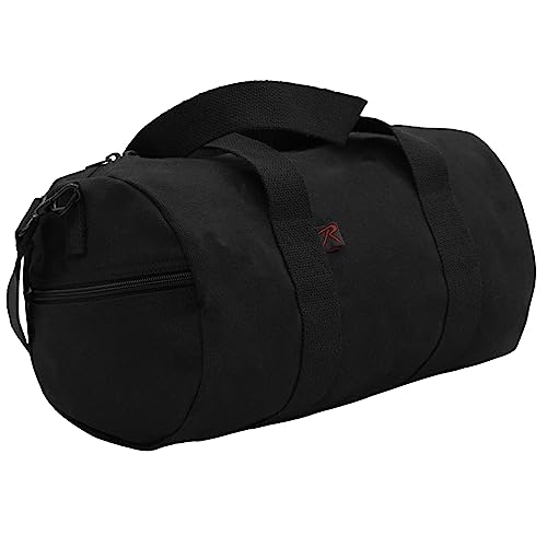 Rothco Segeltuch Schulter Duffle Bag Duffel Gym Bag für Männer Frauen Sport Duffel Bag, Schwarz, 15 Inches von ROTHCO