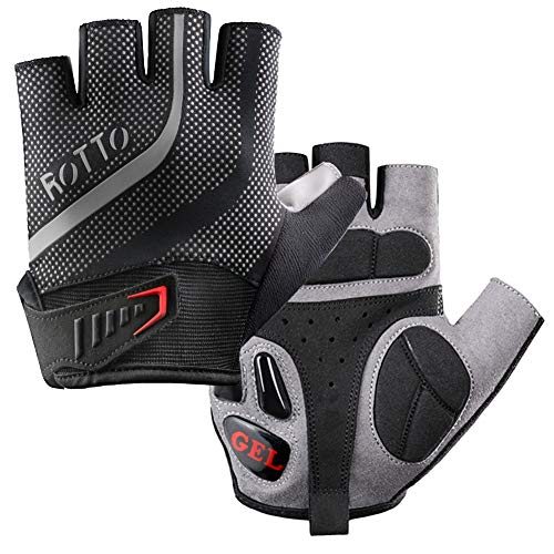ROTTO Fahrradhandschuhe MTB Handschuhe Halbfinger für Herren Damen mit Gel und SBR-Polsterung von ROTTO