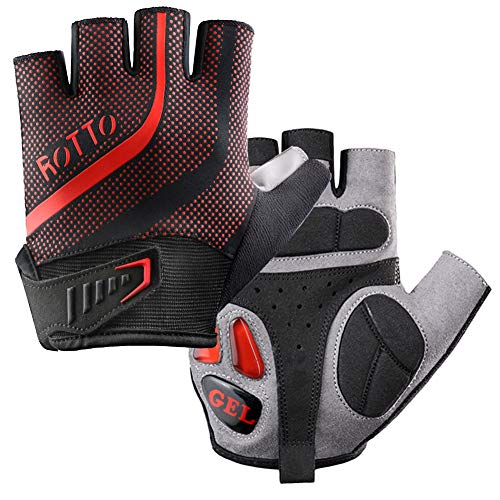 ROTTO Fahrradhandschuhe MTB Handschuhe Halbfinger für Herren Damen mit Gel und SBR-Polsterung von ROTTO