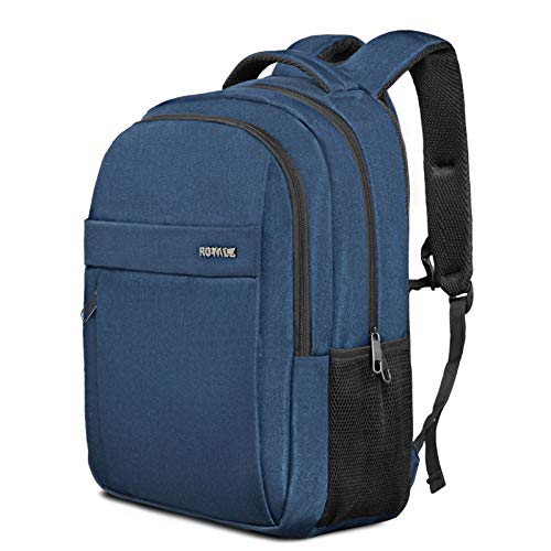ROYALZ Schul Rucksack 15,6 Zoll Laptopfach Rucksäcke Schulrucksack groß viele Fächer für Schule Uni Freizeit Oberstufe Teenager Jungen Herren Freizeitrucksack, Farbe:Blau von ROYALZ