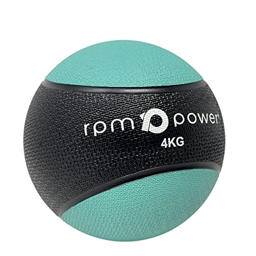 RPM Power Medizinbälle – Gummi-Medizinball mit rutschfestem Griff zum Zuschlagen, Werfen, Hüpfen, Wiegen, Kreuzen, Plyometrie, 4 kg, Grün von RPM Power