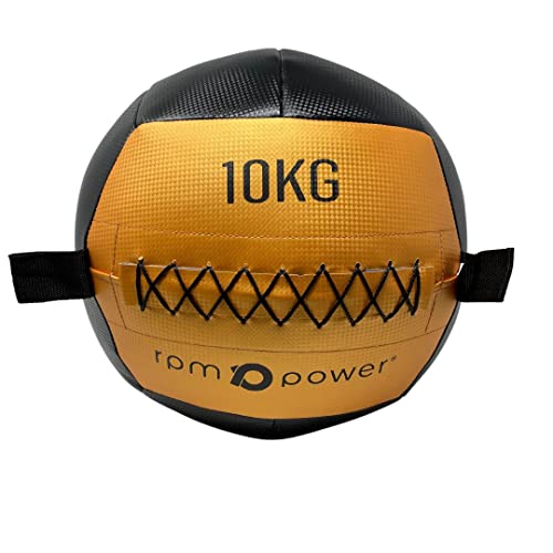 RPM Power Wall Ball – Weicher Medizinball/Wand-Medizinball für Ganzkörpertraining und Kraftübungen (2 kg – 10 kg – Gold) von RPM Power