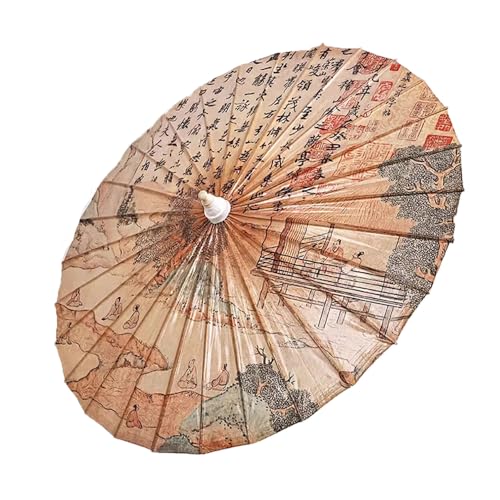 RR-YRL Handgefertigte Regenschirme Mit Orchideenpavillonmuster, Ölpapierschirme Für Regen Und Glanz, Altmodische Regenschirme,100CM von RR-YRL