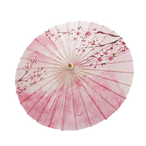 RR-YRL Outdoor -Ölpapierschirm, Rosa Blumenmuster Dekorative Propach, Handgefertigte Antike Hanfu -Regenschirm,A,100CM von RR-YRL