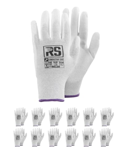 RS CONDUCTOR ESD Montage-Handschuhe/Größe 07, 12 Paar/Weiß/Montagehandschuhe/Arbeitshandschuhe/Schutzhandschuhe von RS