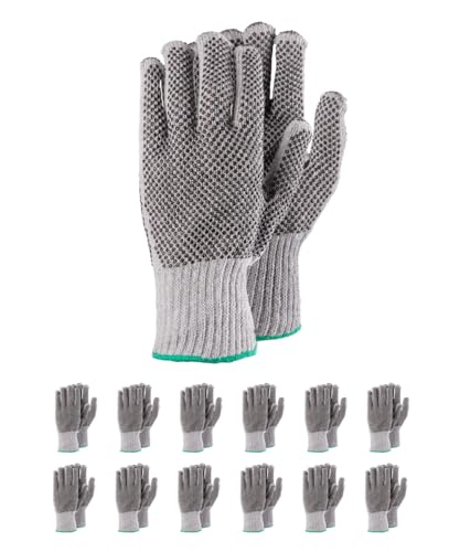 RS ECO GRIPPER/Montagehandschuhe Gepunkteter Handschuh auf gestricktem Baumwolleinsatz/Größe 09, 12 Paar/Grau/Handschuhe Arbeitshandschuhe/für Montage- und Lagerarbeiten von RS