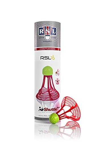 RSL - Air Shuttle Red - Nylonball zum Badminton/Federball Spielen im Freien - windbeständig durch besondere Form - 6 Air Shuttle Red pro Rolle von RSL