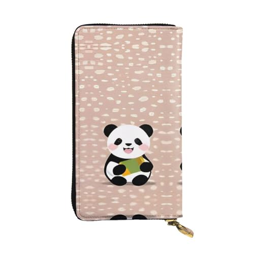 RTCVXZDSA Ute Panda Ledergeldbörse – voll bedrucktes Design, strapazierfähiges Kunstleder, Metall-Reißverschluss, mehrere Kartenfächer und Geldfach, perfekt für elegante Männer oder Frauen, ein von RTCVXZDSA