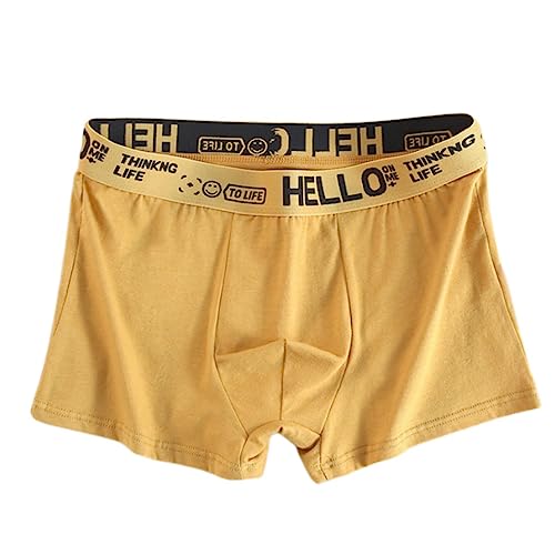 RUDDOG 4 Pack/Männer Panties Boxershorts Mann Unterwäsche Atmungsaktiv U Konvex-Yellow,2XL 60-70Kg von RUDDOG