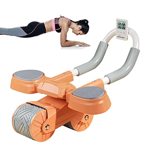2023 Neue Springback-Räder Roller für den häuslichen Bauchmuskeltrainer, Bauchmuskeltrainingsrolle, 4D-Abs-Trainingsgerät, Timer und Ellenbogenstütze für Männer und Frauen von RUFTUP