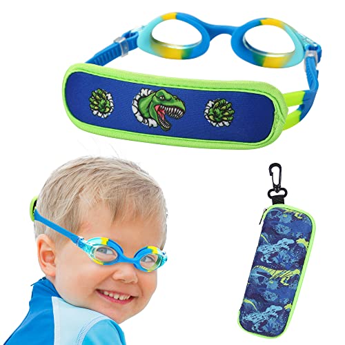 RUIGAO Schwimmbrille für Kinder, 3–6, Kleinkind-Schutzbrille, kein Verheddern, Jungen Schwimmbrille mit gepolstertem Riemen von RUIGAO