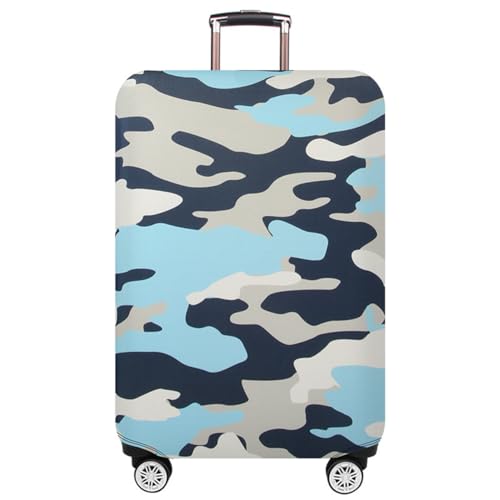 Camouflage Gepäckabdeckungen Schutz Reisetrolley Koffer Gepäck Koffer Schutzhülle Stretch-Staubschutzhüllen für Reisen Zubehör für Reisegepäck (Blau, L (26-28 Zoll)) von RUILBJ