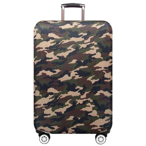 Camouflage Gepäckabdeckungen Schutz Reisetrolley Koffer Gepäck Koffer Schutzhülle Stretch-Staubschutzhüllen für Reisen Zubehör für Reisegepäck (Grün, L (26-28 Zoll)) von RUILBJ