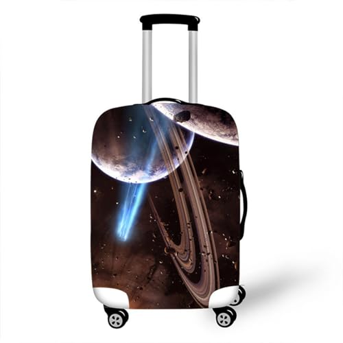 Kofferabdeckung 3D Galaxien Universum Planeten Druck kofferschutzhülle Elastisch Waschbar Stretch Kofferschutz Kinder Erwachsene Anti-Kratz Reisegepäck Abdeckung (Bunt 3,S (18-21 Zoll)) von RUILBJ