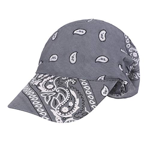 RUIXIB Damen Kopftuch Schal Cap Mützen für Haarausfall mit Schirm Bandana Cap Sommer Faltender Retro Stil Sonne-Hut Visier Kappe Anti-UV für Golf Tennis Baseball Hut von RUIXIB