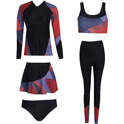 5-teiliger Neoprenanzug für Damen zum Schwimmen, großes 5XL-Thermo-Neoprenanzug-Set zum Surfen, Schnorcheln, Sportfischen und Paddeln, Surfanzug,Schwarz,L von RUIZE