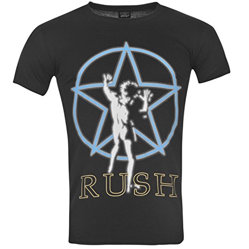 Rush 2112 Starman offizielles Band-T-Shirt für Herren, schwarzes Musiker-T-Shirt, M von Rush