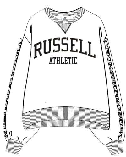 RUSSELL ATHLETIC A01252-UW-001 Oversized Crewneck Sweatshirt Sweatshirt Damen White Größe L von RUSSELL ATHLETIC