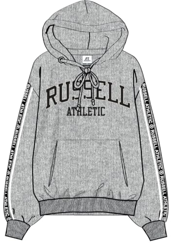 RUSSELL ATHLETIC A01262-SR-603 Oversized Pullover Hoody Sweatshirt Damen Steel Marl Größe S von RUSSELL ATHLETIC