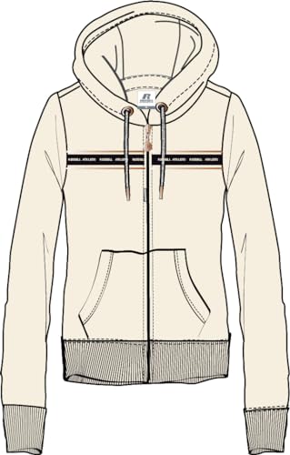 RUSSELL ATHLETIC A01292-RD-419 Zip Through Hoody Sweatshirt Damen Rainy Day Größe M von RUSSELL ATHLETIC