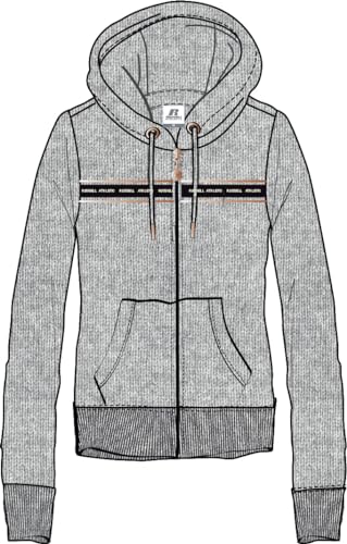 RUSSELL ATHLETIC A01292-SR-603 Zip Through Hoody Sweatshirt Damen Steel Marl Größe M von RUSSELL ATHLETIC