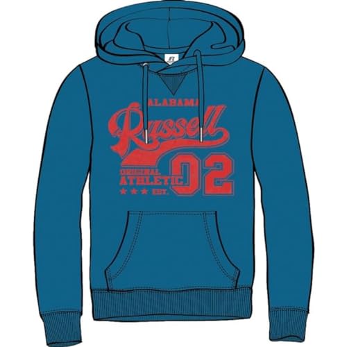 RUSSELL ATHLETIC A10142-S9-116 ORIGINAL-Pull Over Hoody Sweatshirt Herren Blue Sapphire Größe XL von RUSSELL ATHLETIC