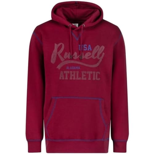 RUSSELL ATHLETIC A10352-RH-453 Tonal Athletic-Pull Over Hoody Sweatshirt Herren Rhododendron Größe M von RUSSELL ATHLETIC