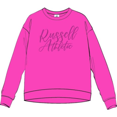 RUSSELL ATHLETIC A11092-R8-623 LC-Crewneck Sweatshirt Sweatshirt Damen Camellia Rose Größe S von RUSSELL ATHLETIC
