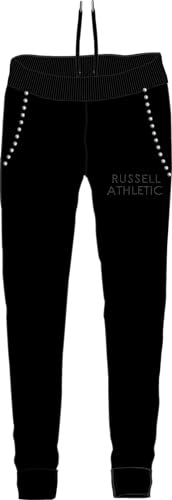 RUSSELL ATHLETIC A11272-IO-099 Cuffed Pant with Studs Pants Damen Black Größe L von RUSSELL ATHLETIC