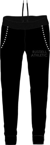 RUSSELL ATHLETIC A11272-IO-099 Cuffed Pant with Studs Pants Damen Black Größe M von RUSSELL ATHLETIC
