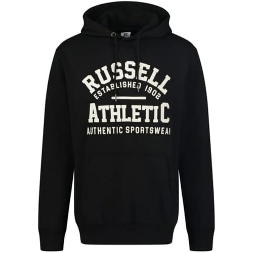 RUSSELL ATHLETIC A20192-IO-099 Pullover Hoody Sweatshirt Herren Black Größe M von RUSSELL ATHLETIC