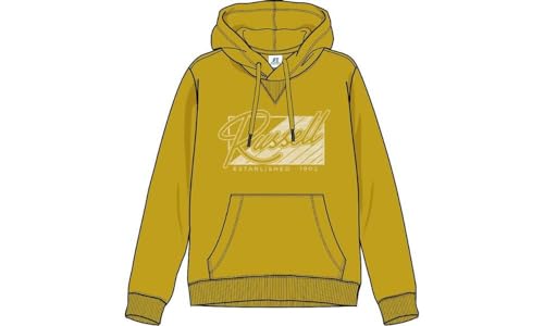 RUSSELL ATHLETIC A20282-L4-307 Pullover Hoody Sweatshirt Herren Lemon Curry Größe L von RUSSELL ATHLETIC