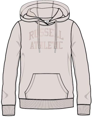 RUSSELL ATHLETIC A21012-PP-057 Pullover Hoody Sweatshirt Damen Pastel Parchment Größe L von RUSSELL ATHLETIC