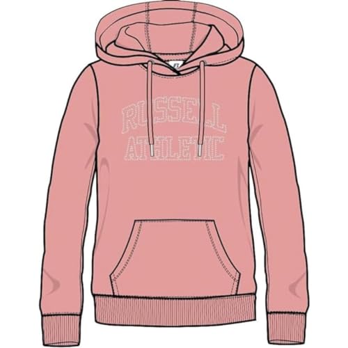 RUSSELL ATHLETIC A21092-CE-628 Pullover Hoody Sweatshirt Damen Candlelight Peach Größe M von RUSSELL ATHLETIC