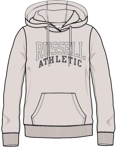 RUSSELL ATHLETIC A21572-PP-057 Pullover Hoody Sweatshirt Damen Pastel Parchment Größe S von RUSSELL ATHLETIC
