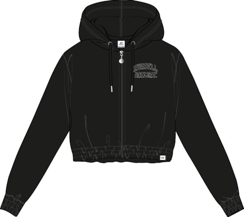 RUSSELL ATHLETIC A31011-IO-099 Jane-Zip Through Hoody Sweat Sweatshirt Damen Black Größe M von RUSSELL ATHLETIC