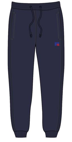 RUSSELL ATHLETIC E06042-NA-190 Ankle Cuff Jogger with EMB Badge Pants Herren Navy Größe L von RUSSELL ATHLETIC
