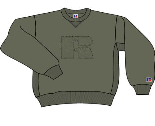 RUSSELL ATHLETIC E06302-FL-267 Crew Neck Sweat Sweatshirt Herren Four Leaf Clover Größe S von RUSSELL ATHLETIC