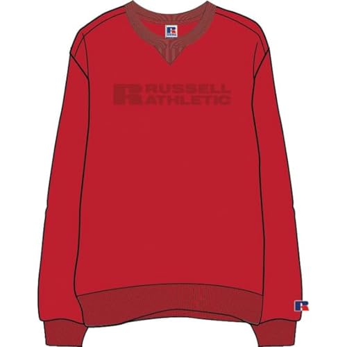 RUSSELL ATHLETIC E16182-T4-426 Crew Neck Sweatshirt Sweatshirt Herren True RED Größe M von RUSSELL ATHLETIC