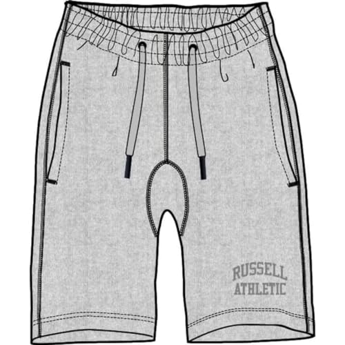RUSSELL ATHLETIC E36031-VK-091 Iconic Shorts Shorts Herren New Grey Marl Größe XL von RUSSELL ATHLETIC
