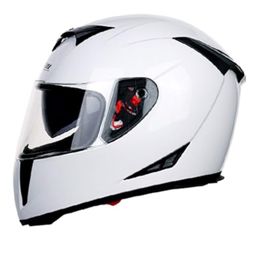 Helme Helme mit Doppel-Visier Motocross-Helme DOT/ECE-genehmigte Vollfacade Street Bike Racing Motorradhelm für Männer und Frauen,K,L von RUYICZB