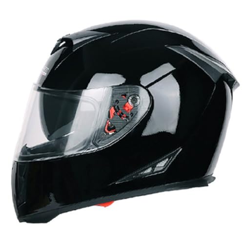 Helme Helme mit Doppel-Visier Motocross-Helme DOT/ECE-genehmigte Vollfacade Street Bike Racing Motorradhelm für Männer und Frauen,N,M von RUYICZB