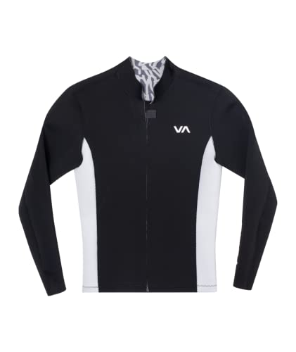 RVCA Mens 2mm Front Zip Wetsuit Jackets - Balance (Black/White, Large) von RVCA