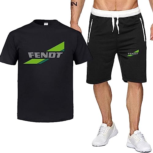 2 Teiliges Trainingsanzug Herren Kurzarm + Kurze Hose Set Für FENDT Print Sommer T-Shirt Freizeitanzug Set Crewneck Tee Shirts Casual Jogginganzug,A,M von RWRAPS